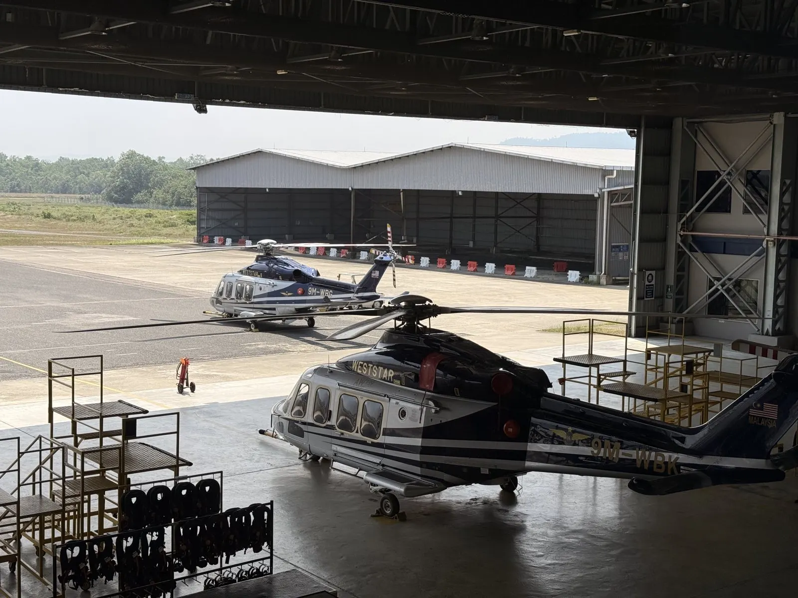 Hangar and apron